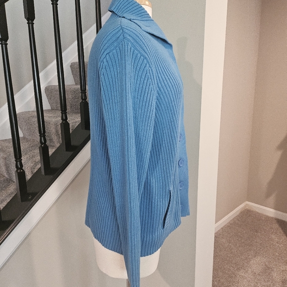 Relativity Woman – Lakeside Blue Ribbed Cardigan Sweater (Size 1X) - Picture 14 of 16
